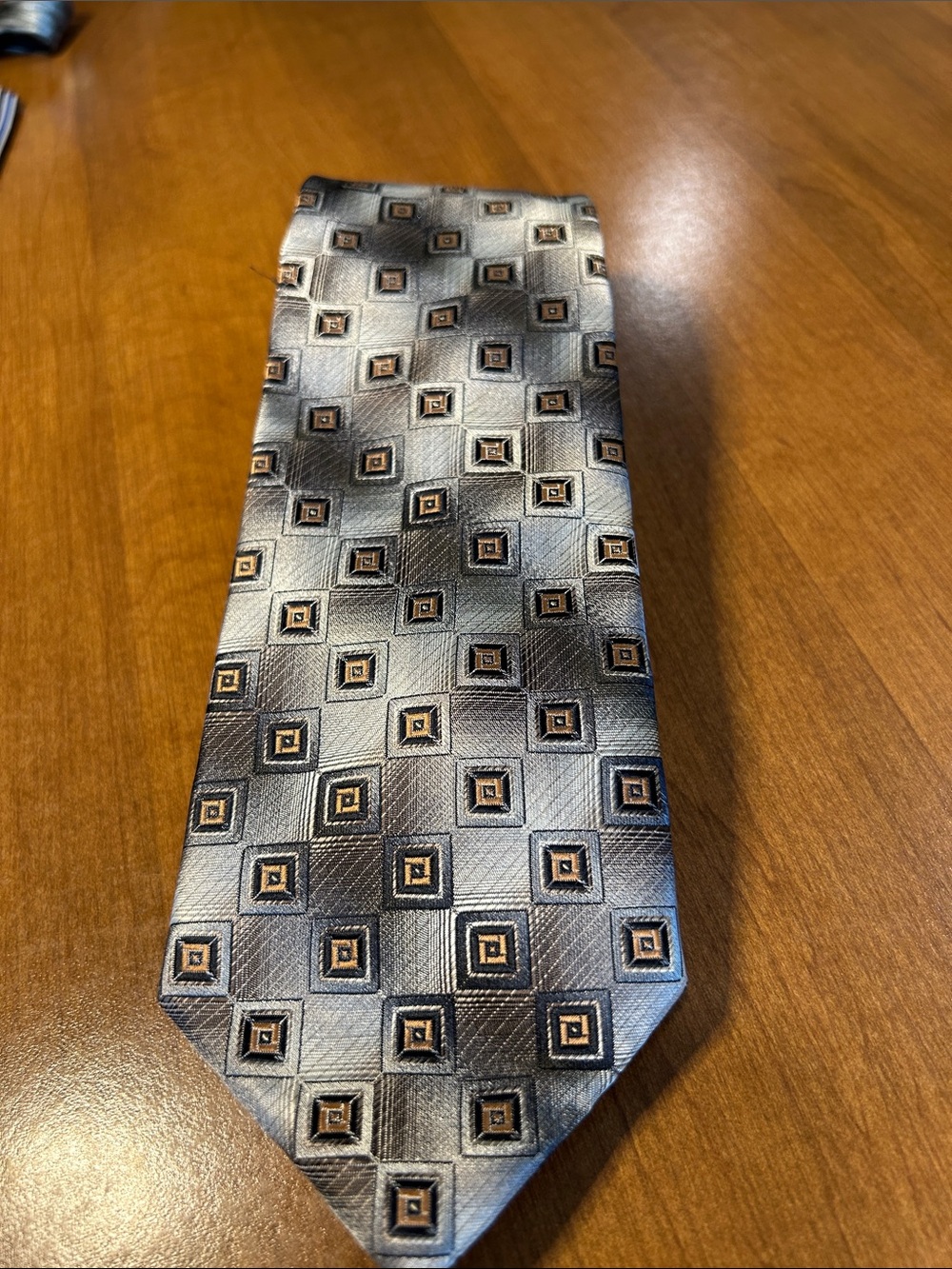 Giorgio Brutini Classic Geometric Silver and Black Men’s Tie 100% polyester